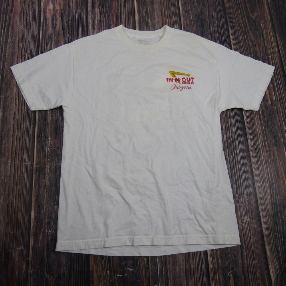 In-N-Out Burger T-Shirt Men Large White Arizona Graphic Hot Rod Retro HH47-100